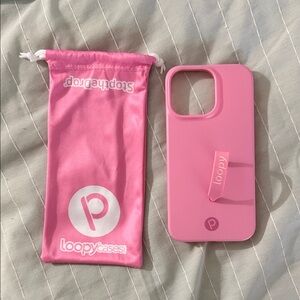iPhone 14 Pro Max Loopy Case Pink iPhone Case with Grip Strap